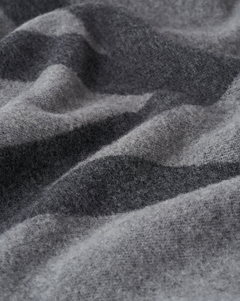Toteme Monogram Jacquard Wool Scarf Dark Grey Melange
