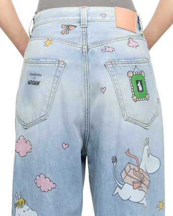Acne Studios x Moomin Super Baggy Fit Jeans Blue