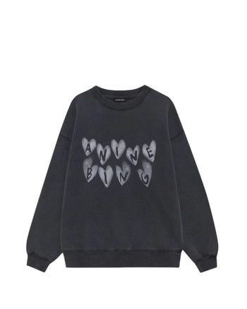 Anine Bing Spencer Hearts Sweatshirt Grey