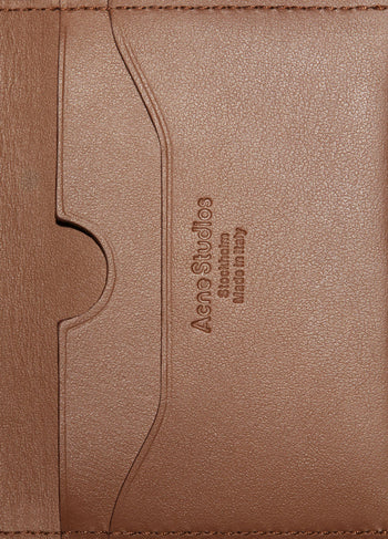 Acne Studios Folded Leather Card Holder Camel Brown