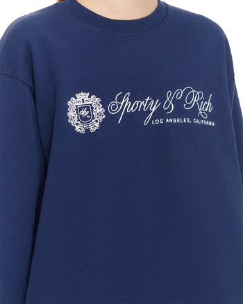 Sporty & Rich Regal Crewneck Sweatshirt Navy