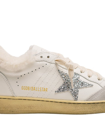 Golden Goose Ball Star in Wool with Glitter Star and Pink Suede Heel Tab