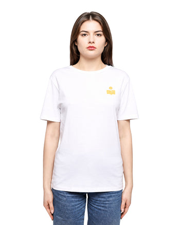 Isabel Marant Zewel Logo Crew Neck T-shirt White/Yellow