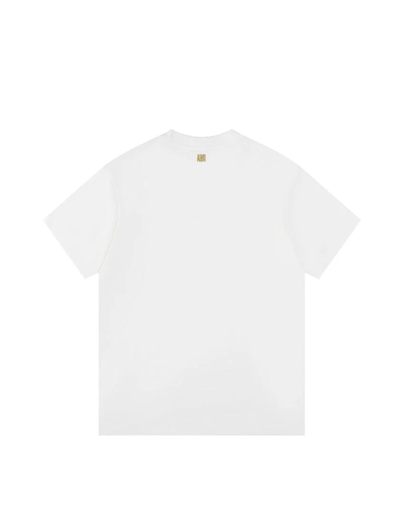 AMI Paris Ami De Coeur Gold Small Heart T-Shirt White