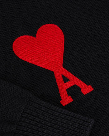 AMI Paris Ami De Coeur Oversize Sweater Black Red Heart