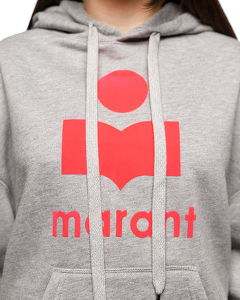 Isabel Marant Étoile Mansel flocked-logo hoodie Grey