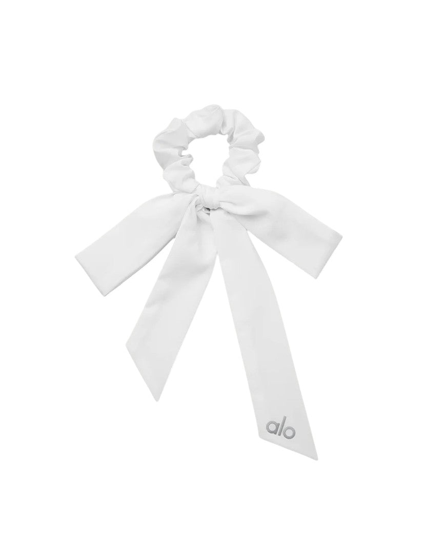 Alo Yoga Love Knots Tie Scrunchie White