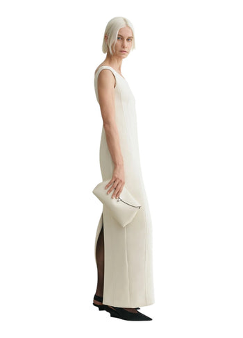 Toteme T-Lock Clutch Grain Leather Milk