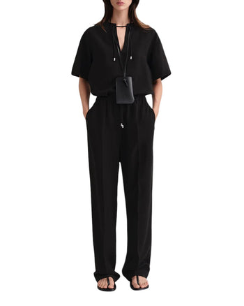 Toteme Press Creased Drawstring Trousers Black