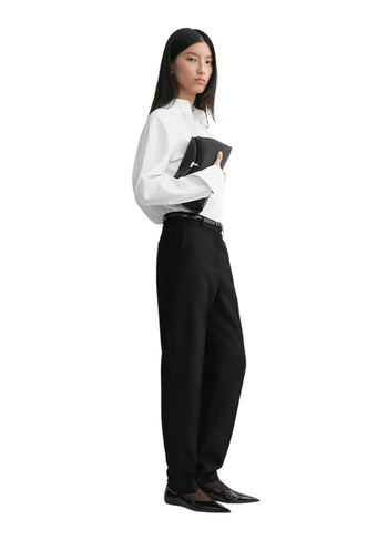 Toteme T-Lock Clutch Grain Leather Black