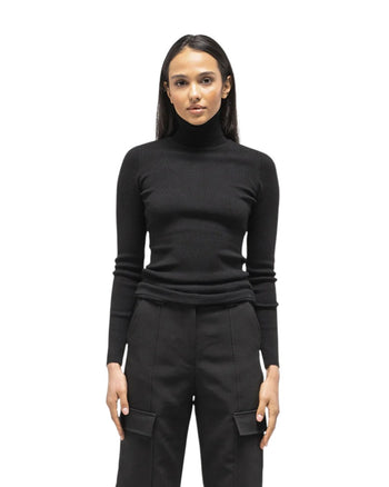 Toteme Knit Long Sleeve Turtleneck Black