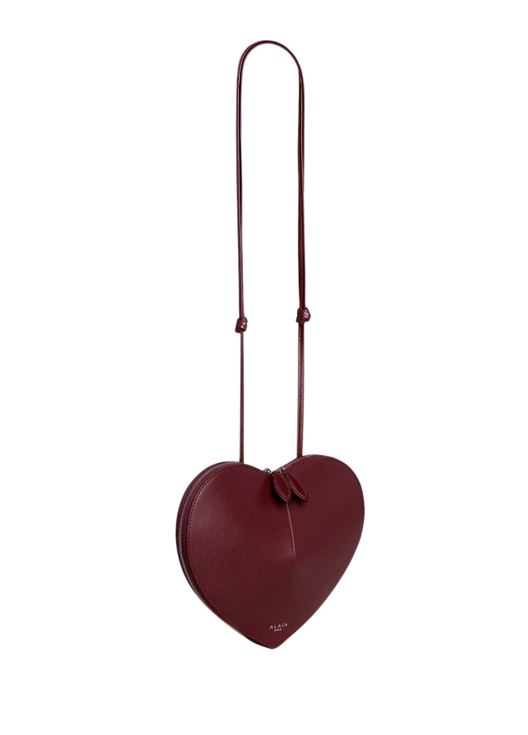 Alaia Le Coeur Bag in Calfskin Garnet Red