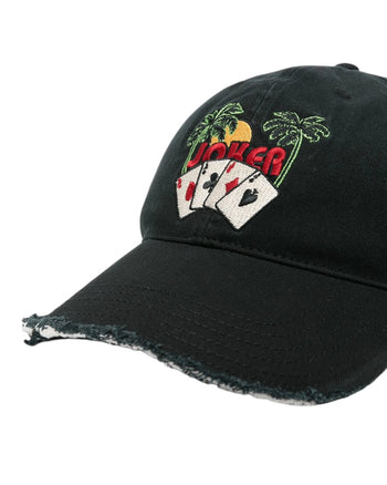 Martine Rose Joker Embroidered Roll Back Cap Black