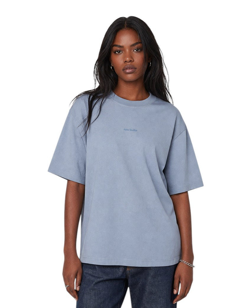 Acne Studios Logo cotton jersey T-shirt Sky Blue
