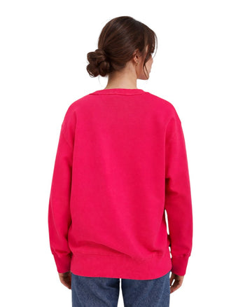 Acne Studios Face Patch Crewneck Sweatshirt Neon Pink