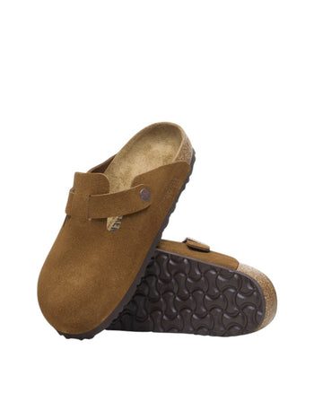 Birkenstock Boston Soft Footbed Suede Leather Brown