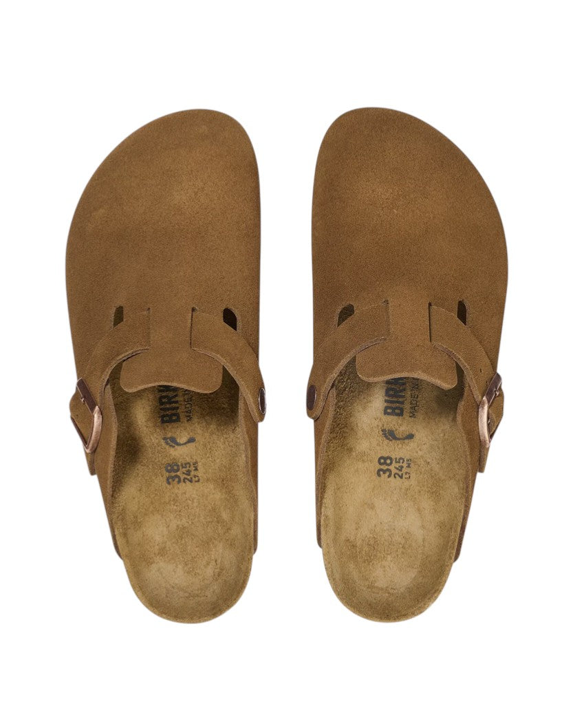 Сланці Birkenstock Boston Soft Footbed Suede Leather Brown — SSTORIES