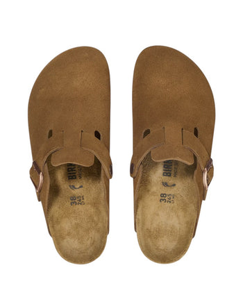 Birkenstock Boston Soft Footbed Suede Leather Brown