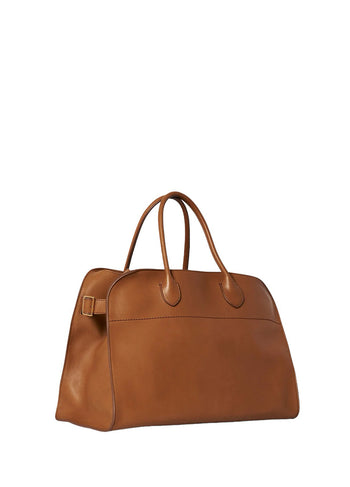 The Row Soft Margaux 15 Bag in Leather Brown