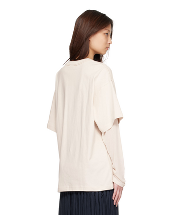 Acne Studios Graphic Print Layered Long Sleeve Warm Beige