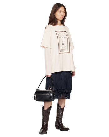 Acne Studios Graphic Print Layered Long Sleeve Warm Beige