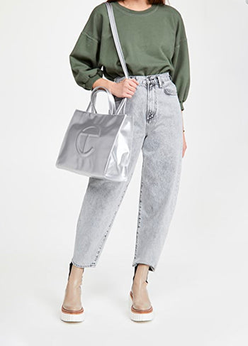 Telfar Medium Shopping Bag Silver