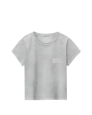 Alexander Wang Shrunken Tee In Acid Wash Jersey Grey