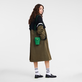Longchamp Epure Phone Case With Leather Lace Green
