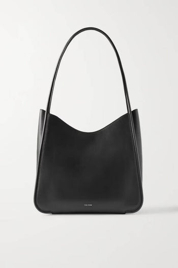 The Row Symmetric Medium Leather Tote Bag Black