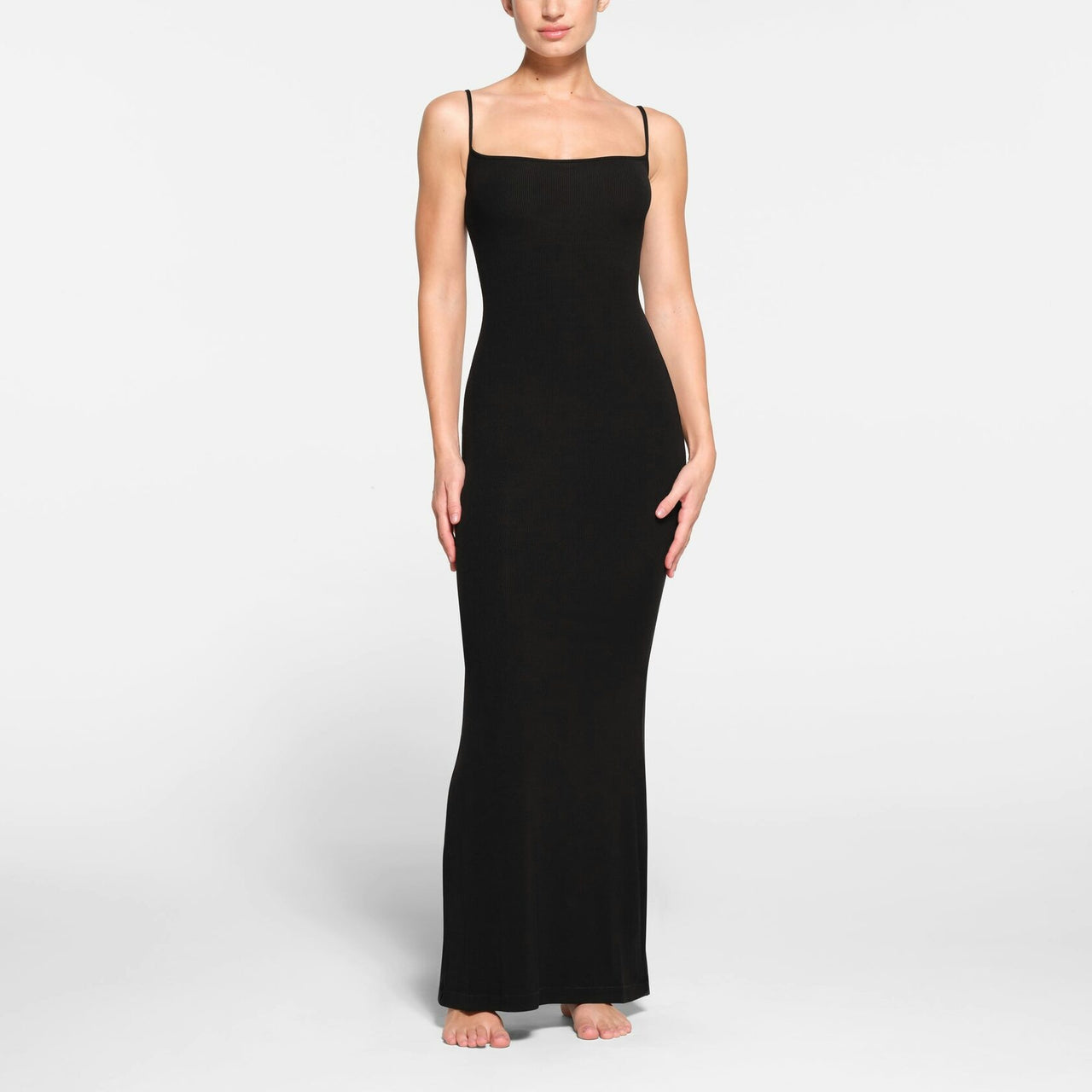 Skims Soft Lounge Long Slip Dress Onyx