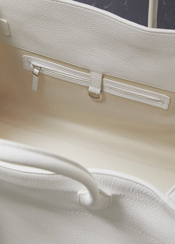 The Row Soft Margaux 15 Bag in Leather White