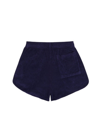 Sporty & Rich Italic Logo Terry Short Navy/White
