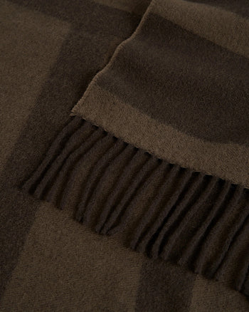 Toteme Monogram Jacquard Wool Scarf Dark Brown