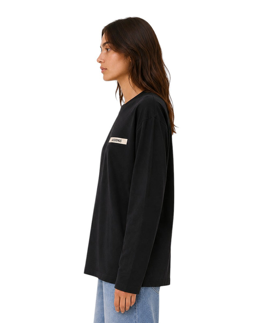 Jacquemus Gros Grain Long-Sleeve T-Shirt Black