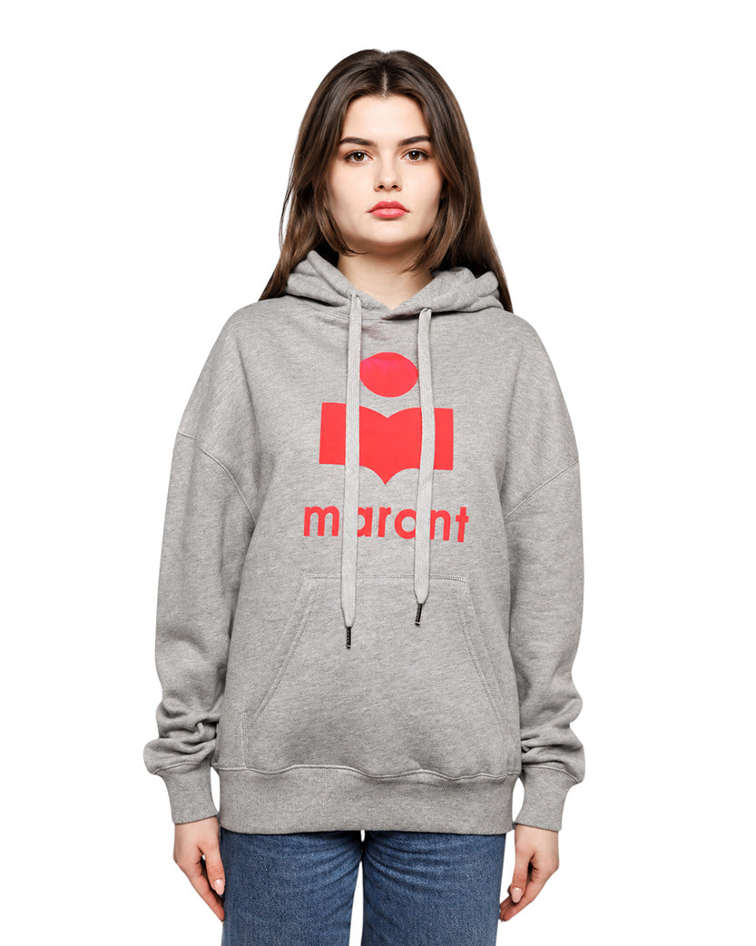 Isabel Marant Étoile Mansel flocked-logo hoodie Grey