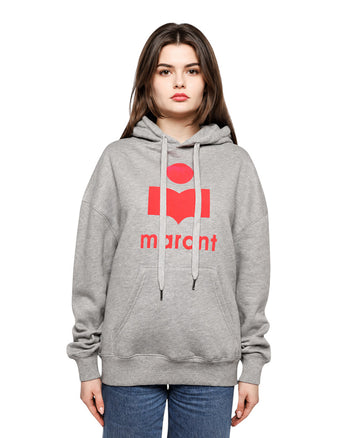 Isabel Marant Étoile Mansel flocked-logo hoodie Grey
