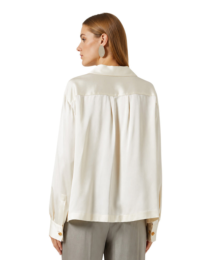 Loewe Anagram Silk Shirt White