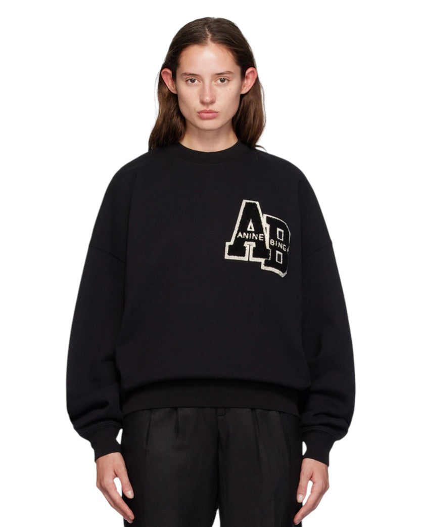 Anine Bing Miles Sweatshirt Letterman Black