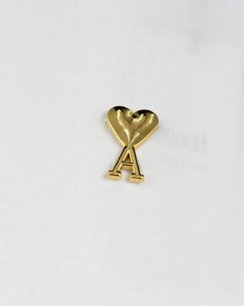 AMI Paris Ami De Coeur Gold Small Heart T-Shirt White