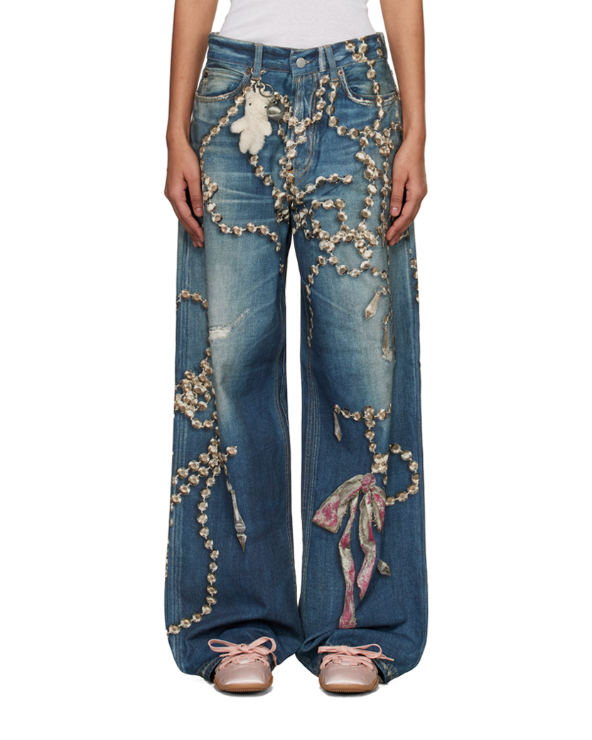 Acne Studios Trompe-L'Oeil Crystal 1981 Jeans Mid Blue