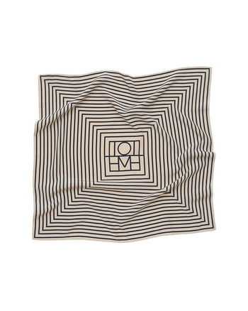 Toteme Signature Monogram Silk scarf Creme