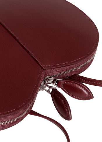 Alaia Le Coeur Bag in Calfskin Garnet Red