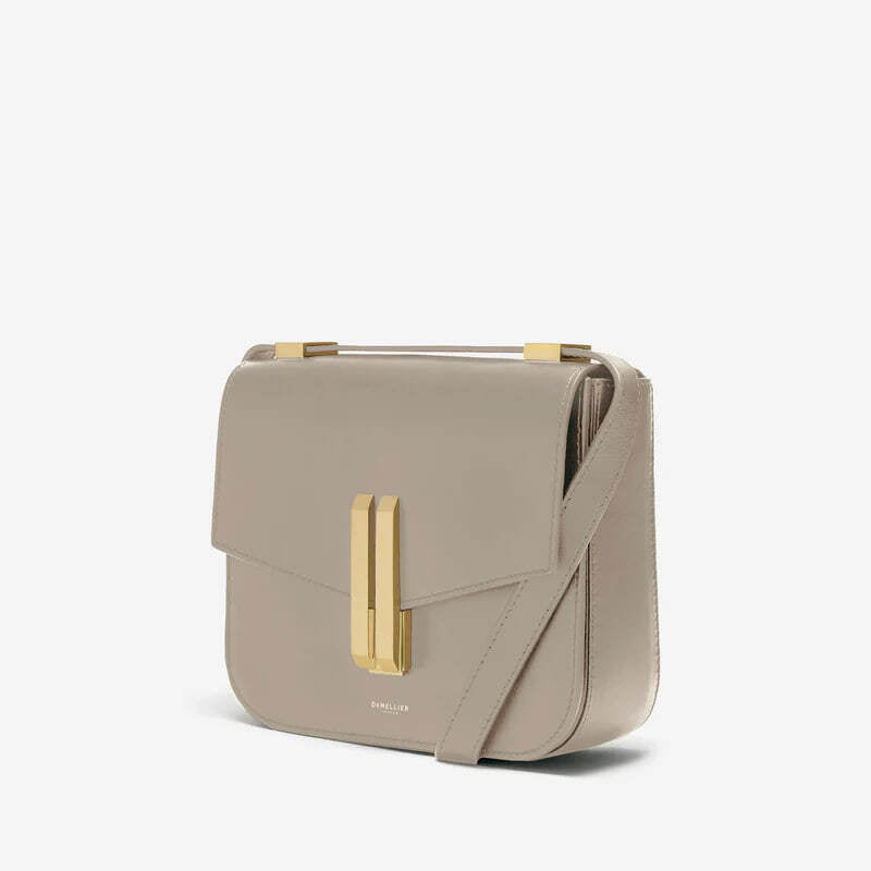 DeMellier Vancouver Leather Shoulder Bag Gray