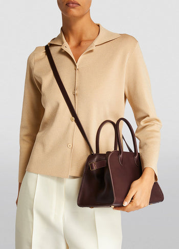 The Row Soft Margaux 10 Bag in Leather Amaranto