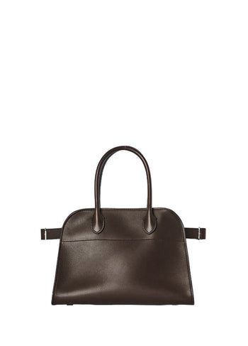 The Row Soft Margaux 10 Bag in Leather Dark Mocha