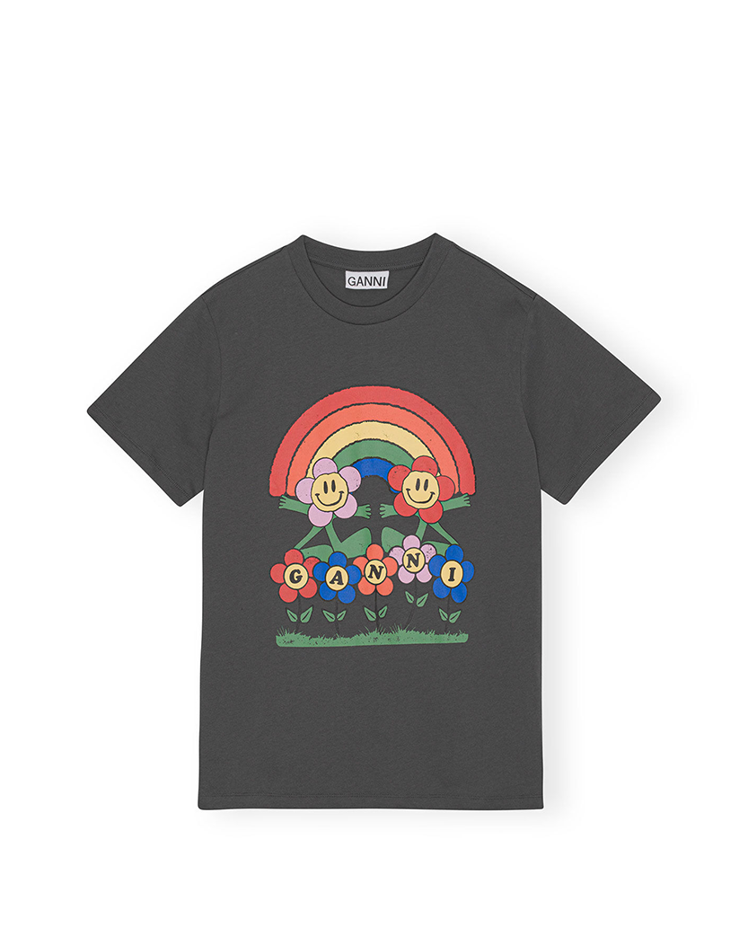 GANNI Rainbow T-Shirt Grey