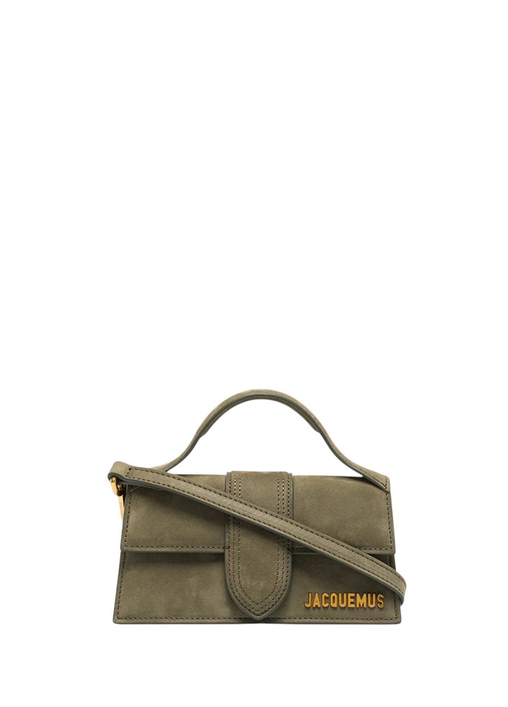 Jacquemus Le Bambino Mini Suede Shoulder Bag Olive