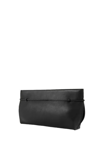 The Row Leather Sienna Clutch in Black