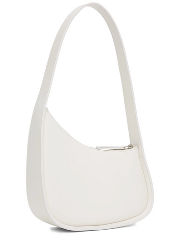 The Row Half Moon Leather Shoulder Bag White