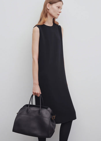 The Row Soft Margaux 15 Bag in Leather Black